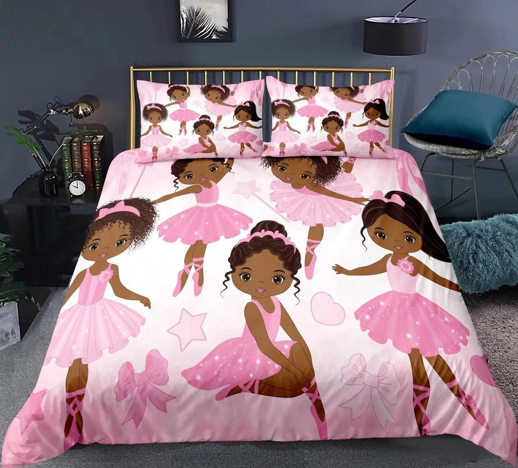 Romantic Style Duvet Cover Fairy Girl with Wings Pattern Bedding Set Women Couple Flying Butterflies Polyester Comforter Cover