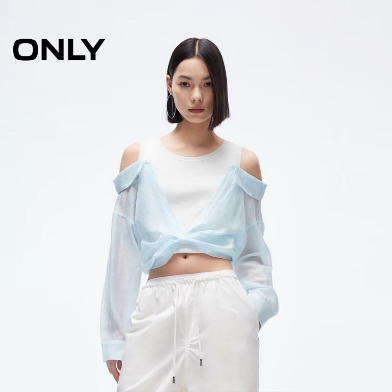 ONLY Women s Off-Shoulder Patchwork Knit Sweater M