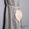 Bohemian Woven Curtain Tiebacks with Tassel, Leaf, and Wood Bead Decor