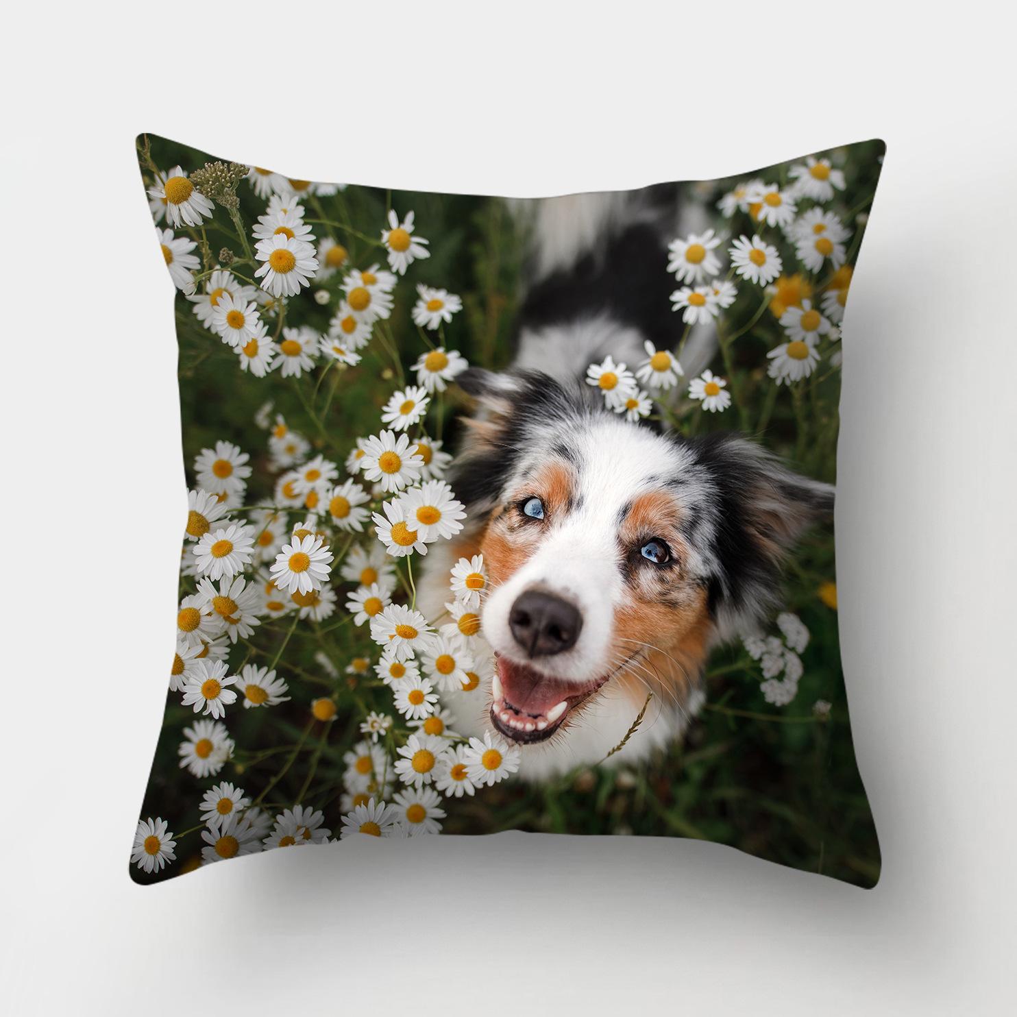 

1 шт., чехол для подушки с рисунком собаки, домашний декор, автомобиль, офисные принадлежности, уличная подушка 40x40cm