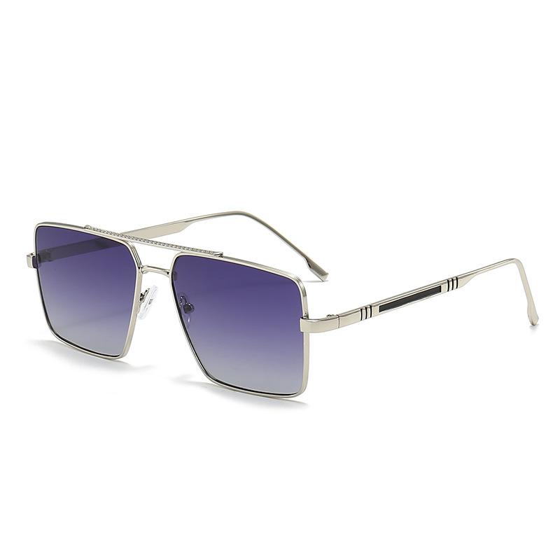 Fashion Stylish Metal Large Frame Sunglasses Square Outdoor Protection Sun