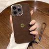 Luxury Lunar Crater 3D Camellia Leather Strap Phone Case For iPhone 15 14 13 12 11 Pro Max Plus + X XS XR Fall Dirt Resistant
