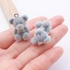 Flocked Resin Bear Pendant Figurine - Cute Accessory for Phone Chain, Keychain, or Backpack.