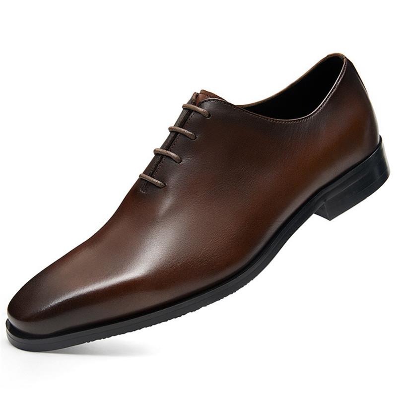 Hoge Kwaliteit Heren Oxford Schoenen Echt Leer Puntige Neus Luxe Zwart Bruin Heren Zakelijk Kantoor Formele Schoenen
