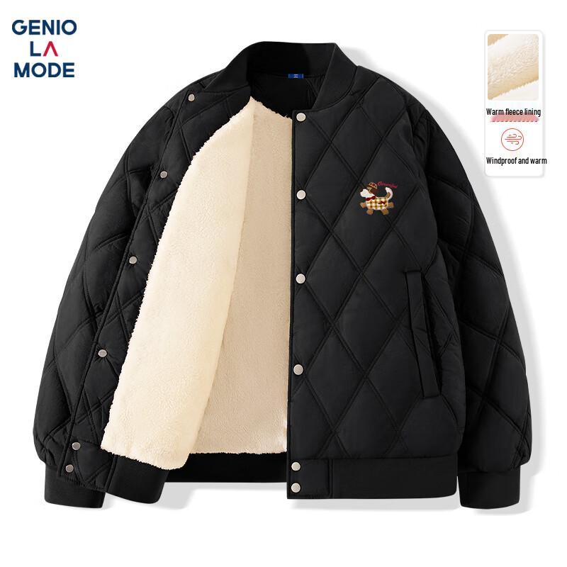 Мужская плюшевая утолщенная бейсбольная куртка GENIOLAMODE 2XL