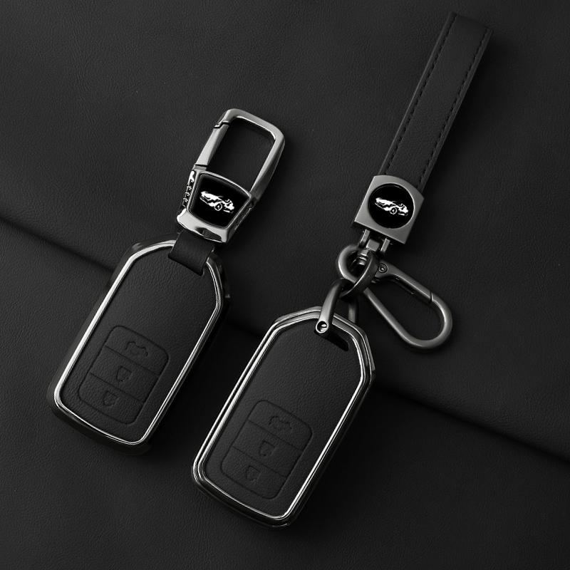 Metal Leather Car Key Case Cover For Honda Accord CRV CR-V URV UR-V Vezel City Civic Jazz BRV BR-V HRV HR-V Keychain Accessories