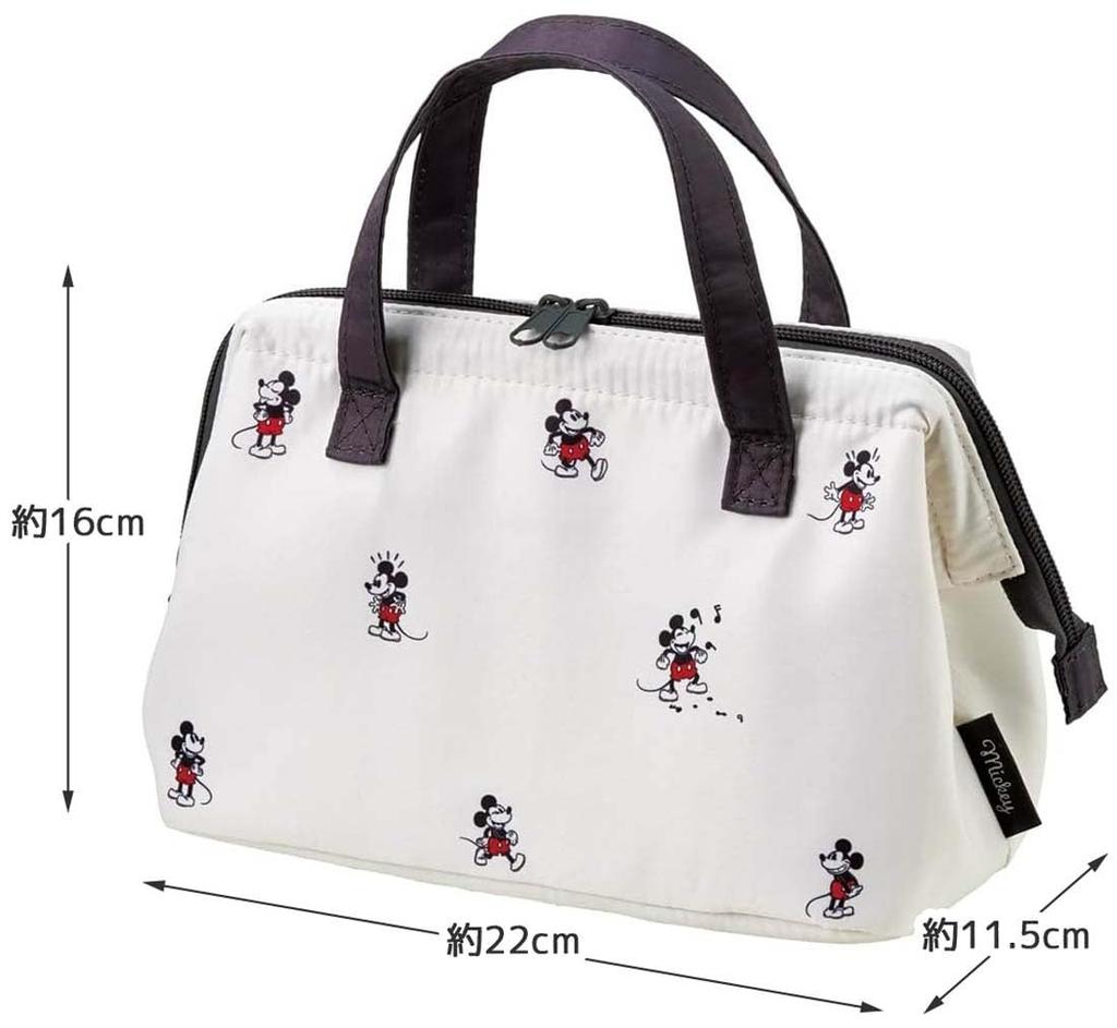 Skater KGA1-A Lunch Bag, Insulated, Clasp Closure, Disney, Mickey Mouse, Women's