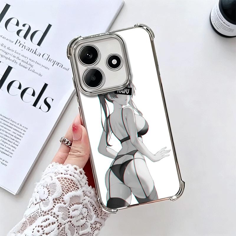 Sugoi Senpai Waifu Kawaii Anime Girl Soft Phone Case For Xiaomi Redmi Note 14 15 Pro Plus 13 12 11S 11T 5G 10 9S 9 Plating Anti-