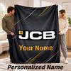 JCB Personalisierte Flanelldecke Benutzerdefinierter Name Text Weiche Überwurfdecke Heimdekoration
