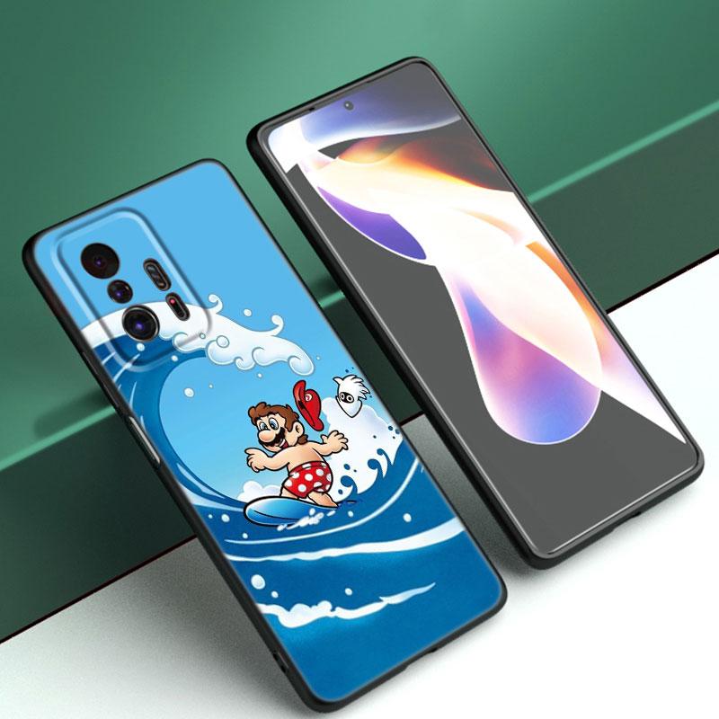 Game Super M-Mario Black Silicone Phone Case For Xiaomi Mi 9 SE 8 10T 11 12 13 Lite 9T 11T 12S 12T 13T 14 Pro 5G NE 11i 12X