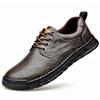 2026 New Genuine Leather Board Shoes Mens Spring Autumn Casual Leather Office Shoes Comfy Outdoor Designer Thick Bottom Shoes