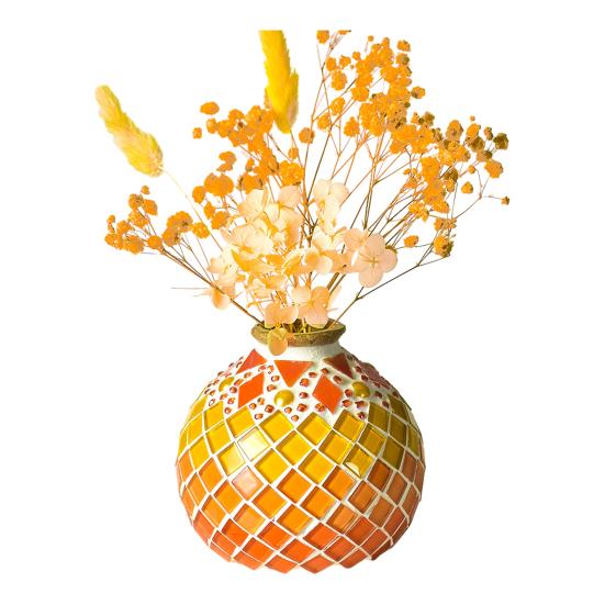 1 Set Handmade Mosaic Vase Kit with Wooden Vase Mosaic Tiles Tools Kids Adults Beginner Handcrafted