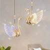 Nordic Creative Acrylic Swan LED Hanging Chandelier Study Bedroom Living Room Restaurant Pendant Lamps Bar Indoor Lighting Decor