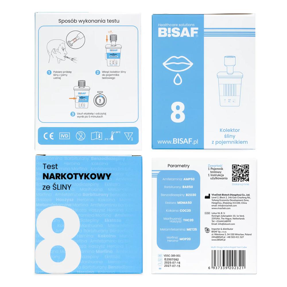 Saliva Drug Test for 8 Substances for Professionals 1 pc