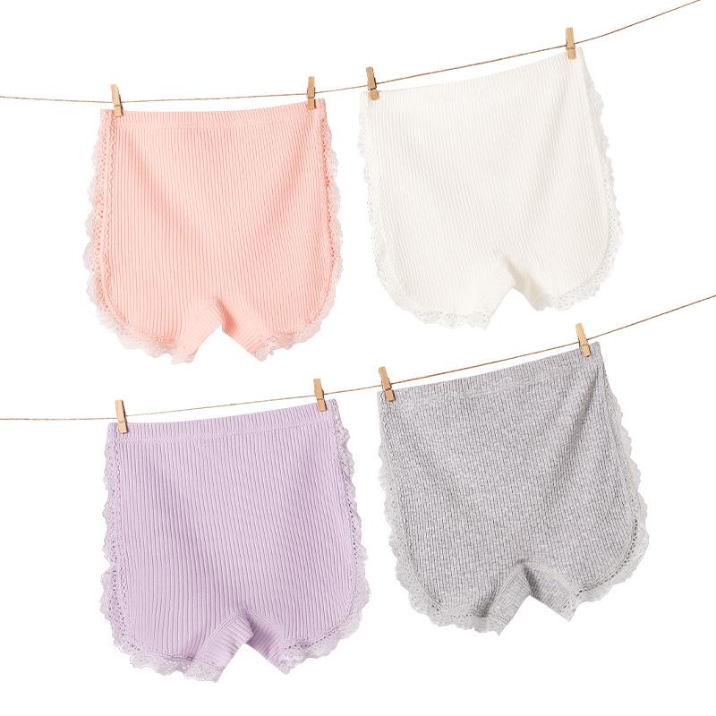 Mädchen Baumwoll-Boxershorts mit Spitze für Sicherheit, antibakteriell