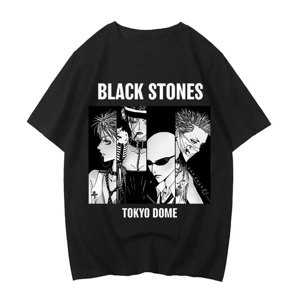 2026 Summer Japanese Manga Black Stones Nana Osaki Vintage T Shirts Men Women Clothing Short Sleeve Tshirt Cotton Tshirts