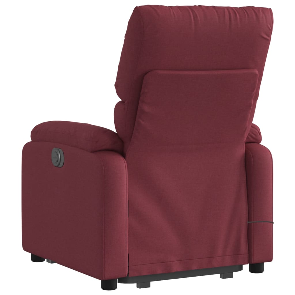 Vidaxl Lift and Massage Armchair, Reclining, Burgundy, Fabric Upholstered