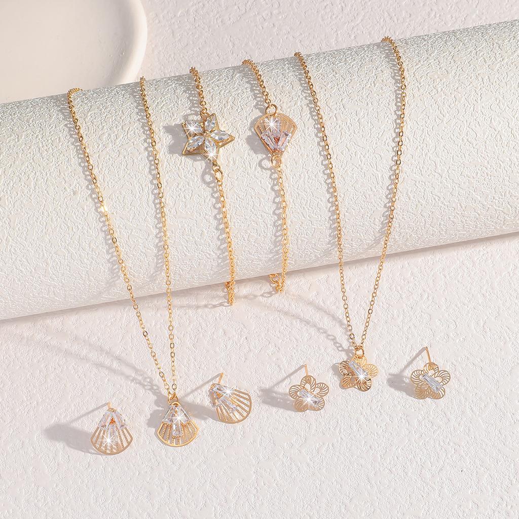 Copper Zircon Set, Pendant Earrings, High-End Stud Earrings, Necklace, Women'S Bracelet, Fashion Jewelry, Mother'S Day Gift.