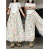 Pantaloni Fustă Florali de Vară pentru Femei Design Slimming cu Talie Înaltă Stil Delicat