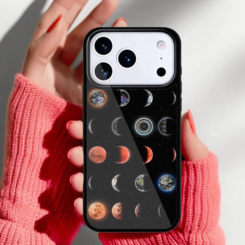 Earth Moon Sun Planet Phone Case for iPhone 17 16 15 14 13 Pro Max Back Cover for 12 11 Pro Coque