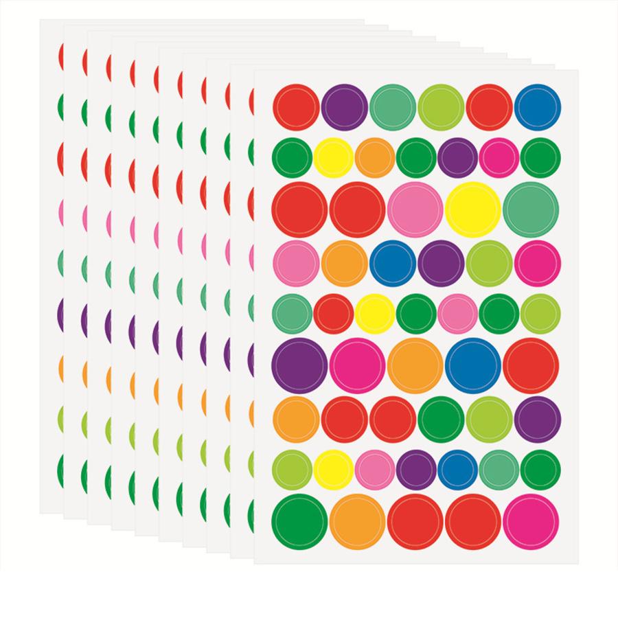 10 Sheets Diary Graffiti Stickers Student Notebook Decoration Heart Number Letter Dot Sticker Scrapbook Albums Self-adhesive