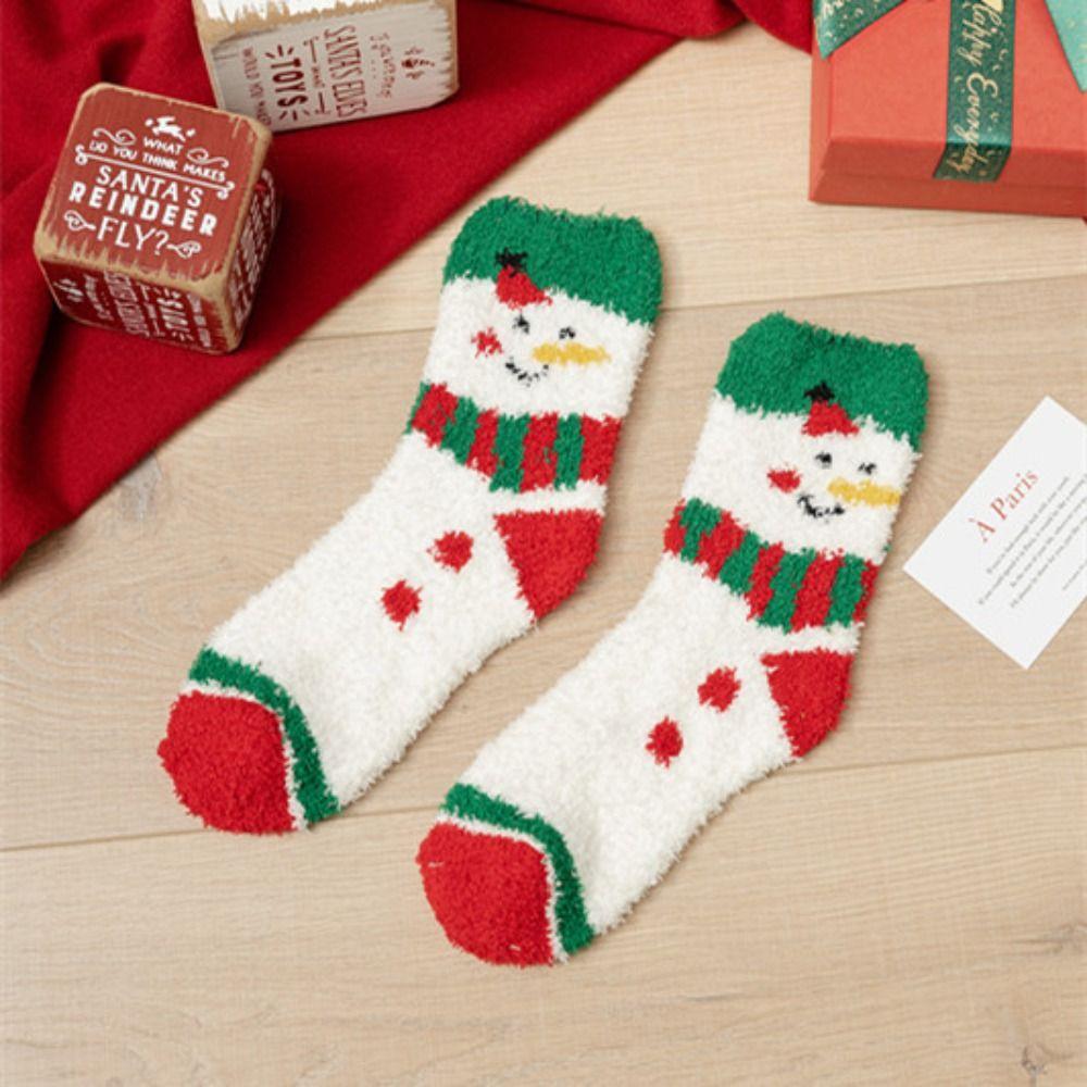 Warm Christmas Velvet Socks Winter Carpet Socks Xmas Gifts Fluffy Floor Socks  Women
