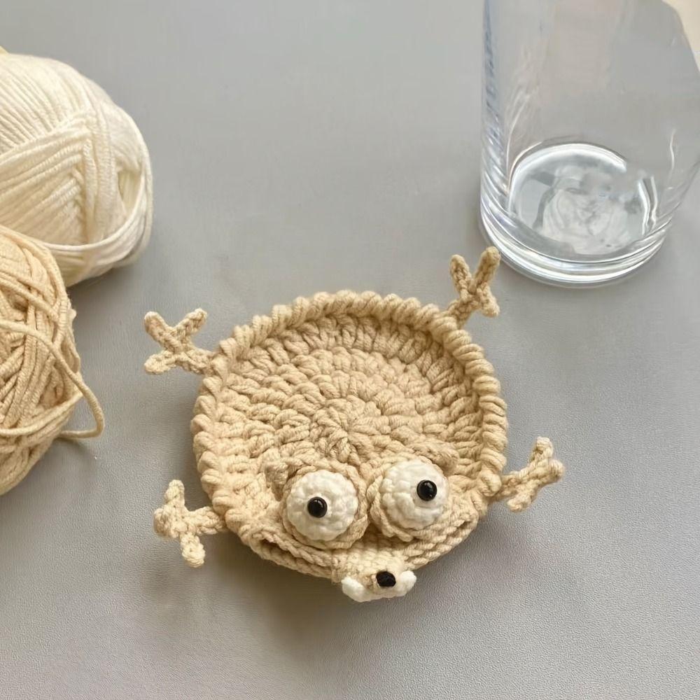 Non-Slip Crochet Squirrel Coasters Creative Drink Insulation Pad Water Cup Mat  Restaurant Table