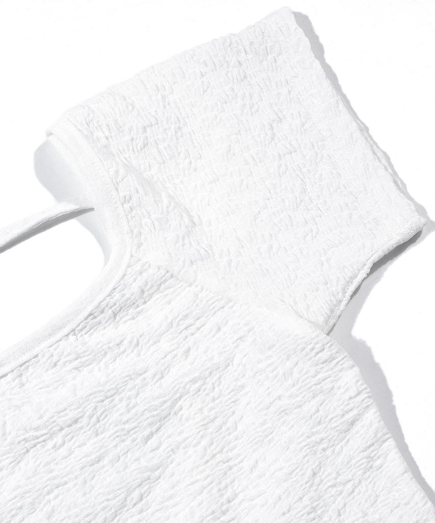 ANOTHER A Square Neck Backless Raglan Top_White