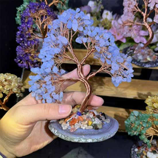 Natural Citrine Crystal Money Tree with Treasure Pot - Wealth-Attracting Home Decoration