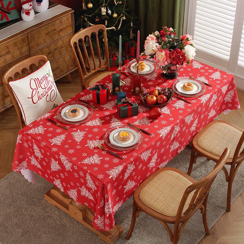 Christmas Tablecloth Holiday Wedding Party Table Cover Festive Craft Decor