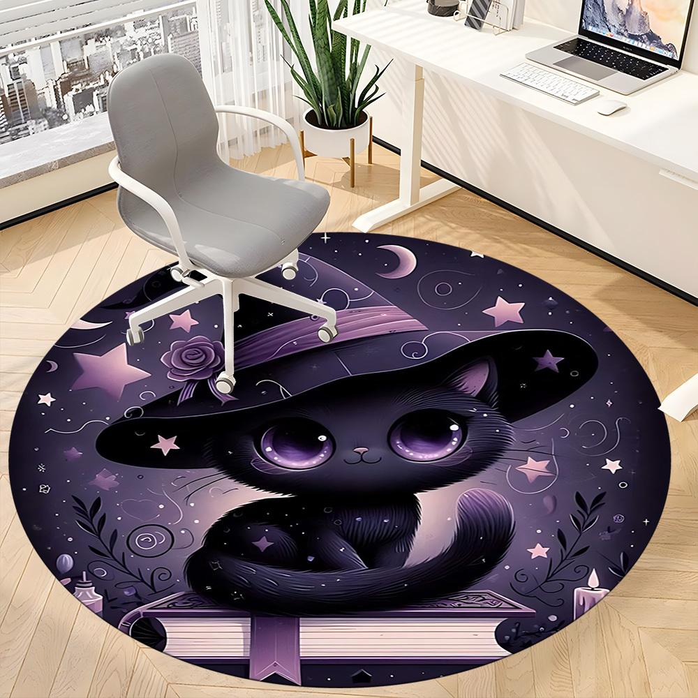 1pc Witchcraft Midnight Office Round Area Rug, Under Office Chairs Bedroom Living Room Home Decor, Room Deco, Available in Various Sizes