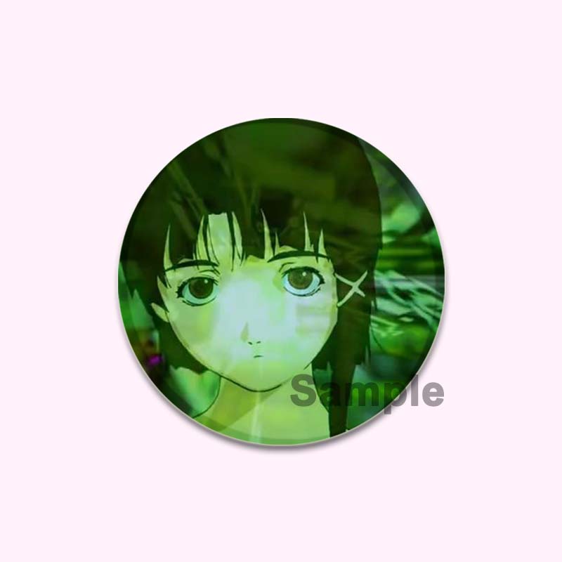 Anime Serial Experiments Lain 32/44/58mm Simple Button Pin Snap In Design Cartoon Brooches Daily Stylish Ornament Handmade Badge