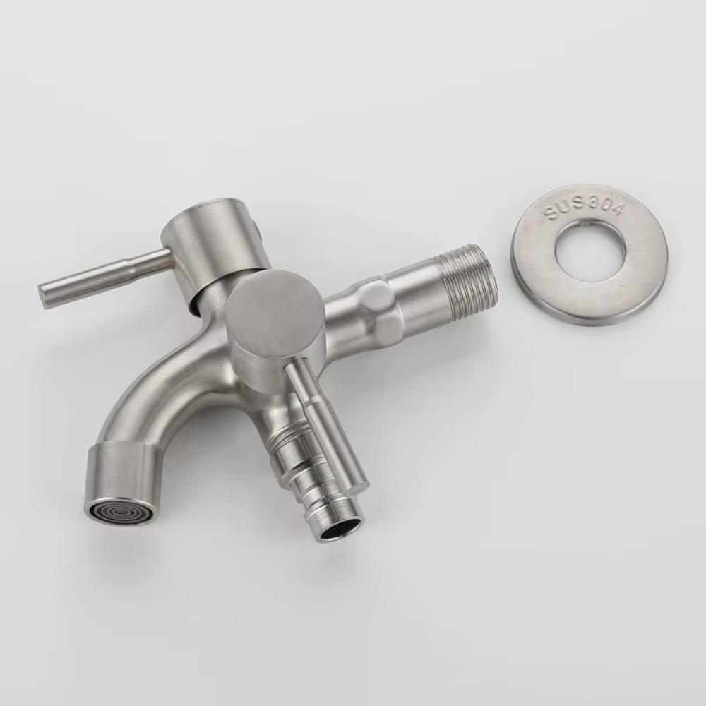 Antiseptic Double-outlet Garden Faucet Rust-proof Garden Water Tap Washing Machine Faucet  Bathroom