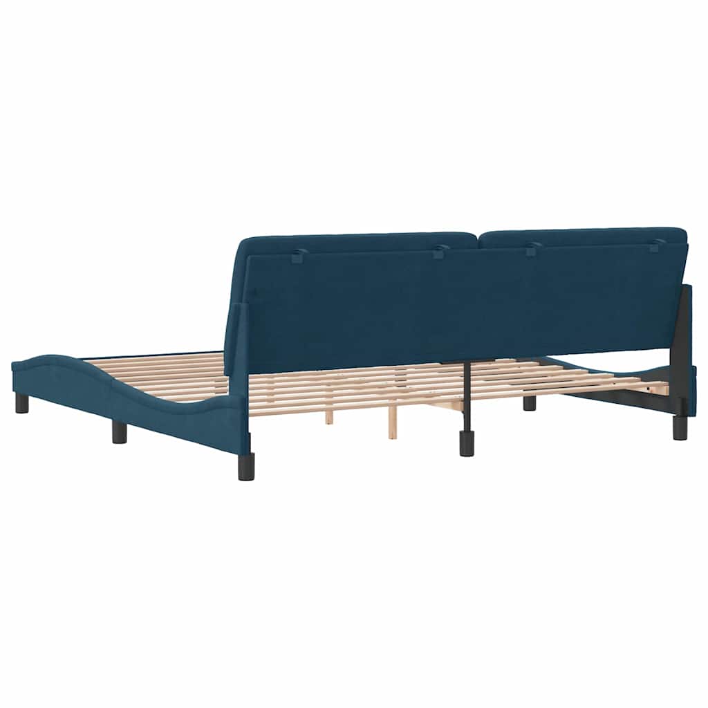 Bed Frame without Mattress Blue 200x200 cm Velvet