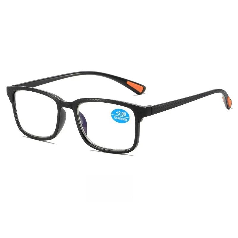 Classic Square Reading Glasses High-Definition Blue Light Blocking Ultra-Light +4.0 for Men Women