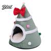 Soft Cat Cave for Winter Christmas Tree Bed, Plush Bed with Removable Cushion, Non-slip Cozy Pet Bottom, House Indoor Cats Kittens Holiday Decoration