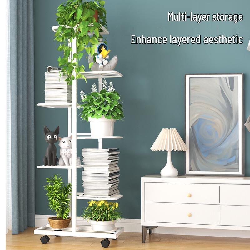 Wrought Iron Multi-layer Flower Stand Shelf for Indoor and Balcony Plant Display