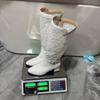 Autumn and winter ebay high-heeled lace mesh large-size round-head breathable high boots