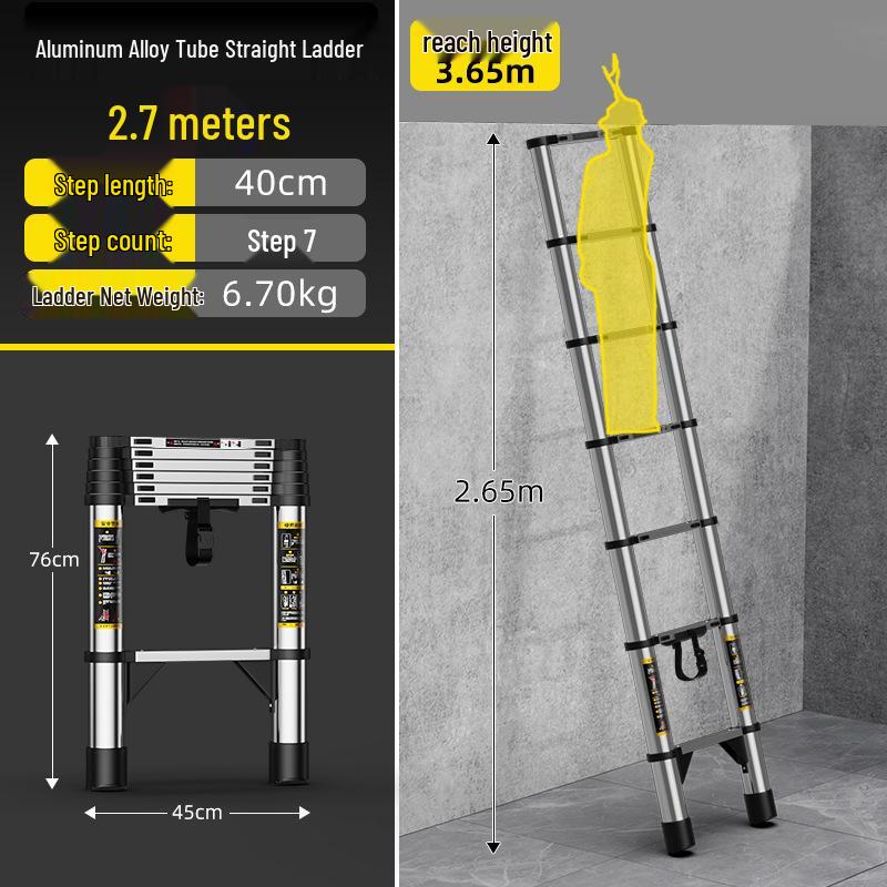 Stainless Steel Telescopic Aluminum Alloy Folding Step Ladder