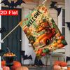 2D Flat - 2D Flat Thanksgiving Pumpkin Maple Leaf Truck Garden Flag - 4-28 X 40 Inch Outdoor Garden Flag, Double-Sided Home Decoration Courtyard Decor
