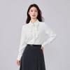 Women's Detachable Bow Tie Long-Sleeve Chiffon Blouse