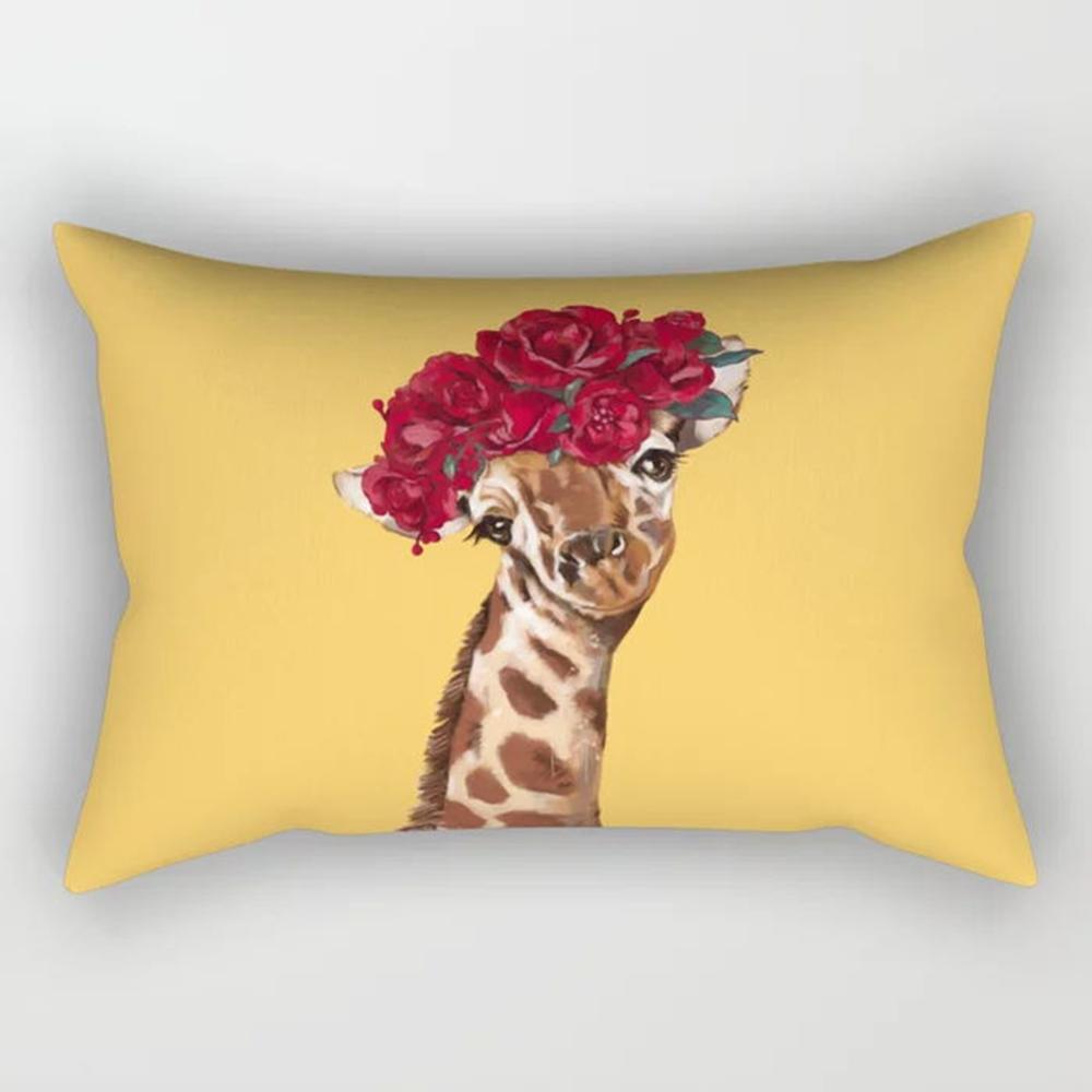 Yellow Geometric Rectangle Pillow Decorative Pillowcase Living Room Cushion Cover Simple Fashion Home Accessories