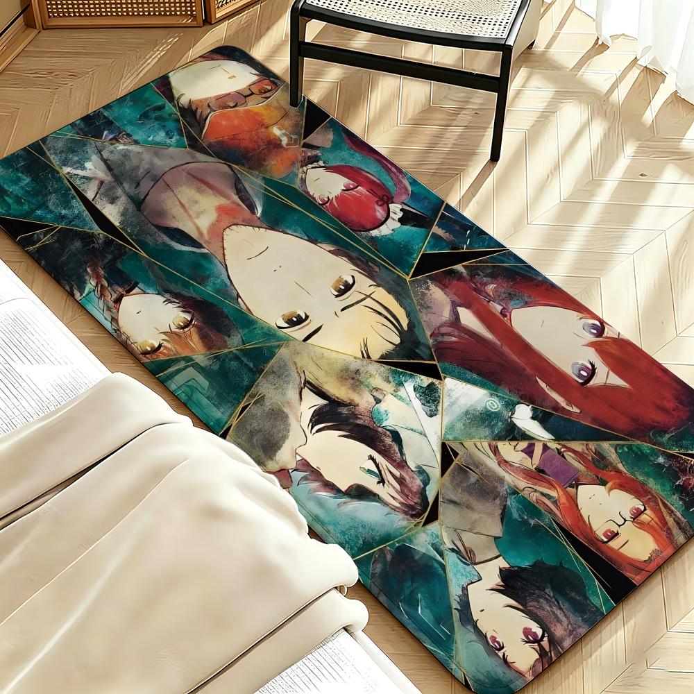 Anime S-Steins;Gate Floor Mat Soft Flannel Floor Mat  Suitable for Entryways, Living Rooms, Bedrooms, and Bathrooms