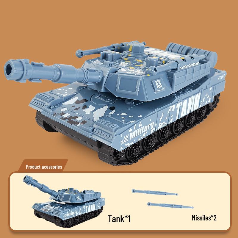 Inertial Launching Battle Tank Toy – Educational Military Armored Vehicle Model for Kids