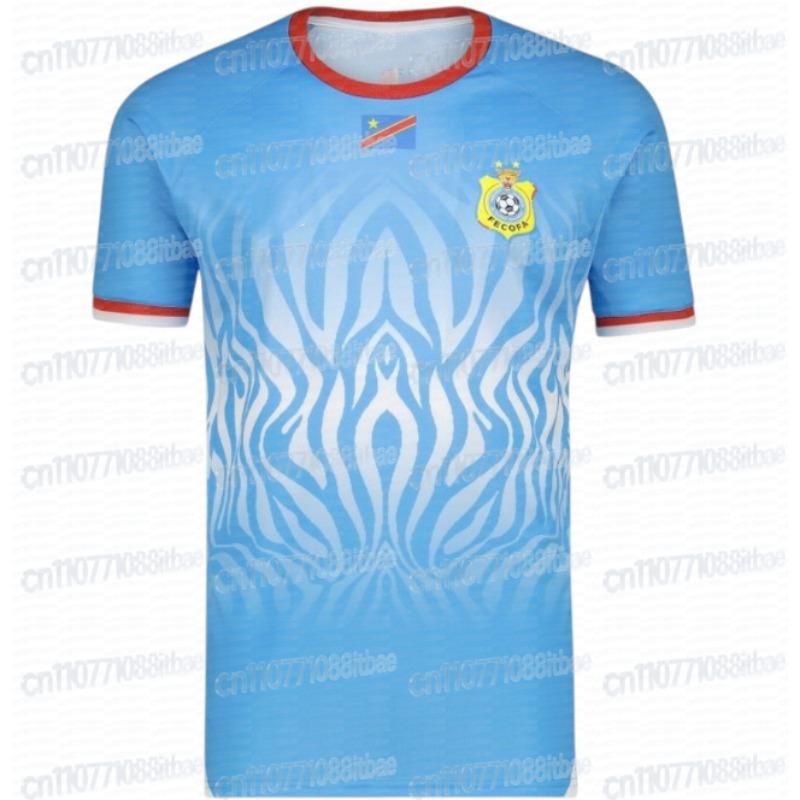 Beliebtes Kongo Blau Fußballtrikot für den Sommer, Kongo Nationaltrikot, Schnelltrocknendes T-Shirt, 3D Gedrucktes Familien-T-Shirt für den Sommer 2XL