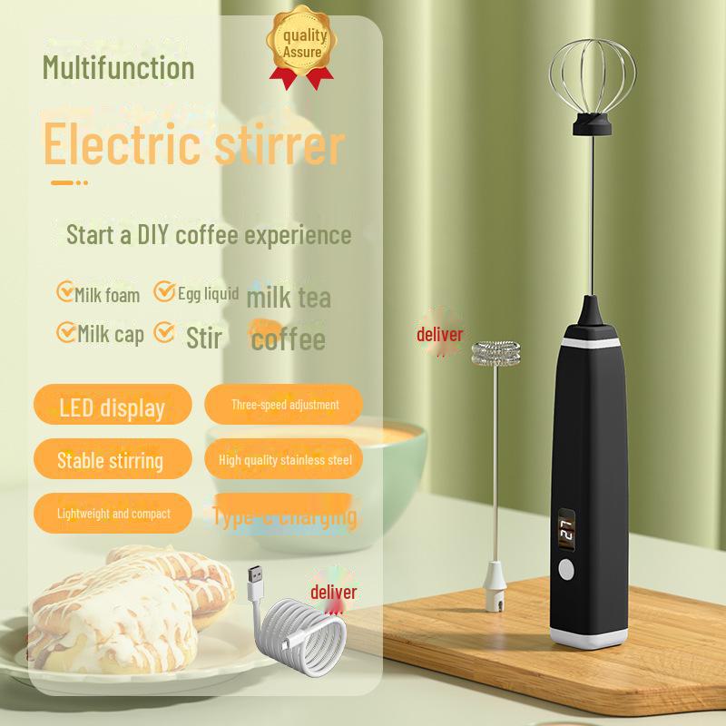 Nový styl elektrický ruční napěňovač mléka a šlehač vajec - Míchadlo na mléko pro kávu