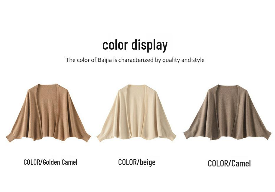 Chal de punto de cachemira para mujer - Color liso Otoño/Invierno Capa Prendas de abrigo