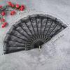 Decorative Sequin Fan Embroidery Fan Chinese Style Folding Fan Peacock Fans Sequin Dance Fan Hand Heldfan Performance Props