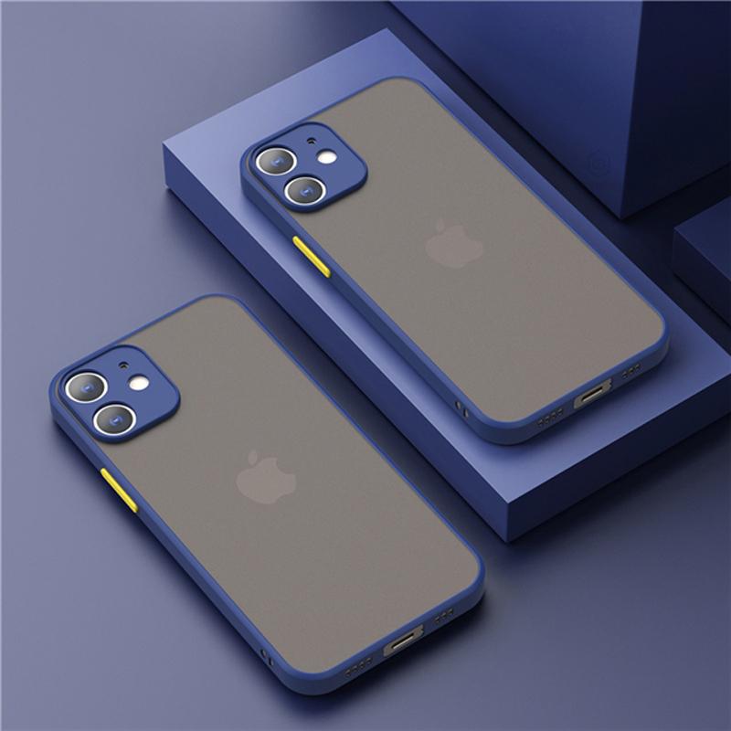 Custodia Rigida Trasparente Opaca Quadrata in TPU Funda Case On Per iPhone 17 16 15 14 13 12 11 Pro Max Plus Mini Plus Pls Funda IPHON Cover Rigida in PC