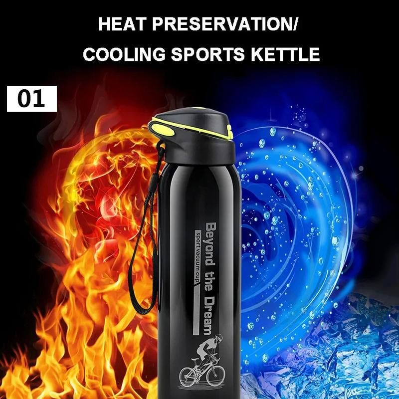 500ML Outdoor Sport Fahrrad Wasserflasche Vakuum Edelstahl Radfahren Wasserbecher Thermo Getränkebecher Reise Radsportausrüstung